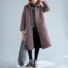 Dames down parkas winter vintage vrouwen 2022 lange mouw katoen jassen mode dames dikke plaid vrouwelijk streetwear elegant oversize jacke