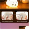 Night Lights Cartoon Deer With Slee Light Bedside Soft Pat Creative Childrens Bedroom Sile Lamp Drop Delivery Lighting Indoor Dhqcz