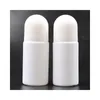 30ml 50ml 60ml Roll On Bottles White Plastic Travel Refillable Cosmetic Packaging Essential Oil Bottle