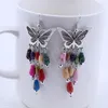Orecchini pendenti a forma di farfalla cava fatti a mano della Boemia Orecchini pendenti con nappa lunga semplice casual Brincos