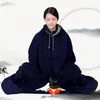民族衣類ユニセックス7color冬暖かい黒/赤仏教仏dayogaスーツポンチョスショーリンモンク瞑想マックケープローブゼンレイ