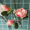 Decorative Flowers Artificial Rose Branch Home Wedding Decoration Background Wall Simulation Magnolia Flower Hand Holding Display Fake