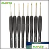 Craft Tools 8Pc/Set Black Hand Crochet Hook Knitting Needle Set Handle Needlework For Sweater Gloves Drop Delivery Home Garden Arts C Otbqu