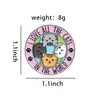 귀여운 동물 고양이 에나멜 핀 나이프 수면 고양이 좋은 아이 클럽 라운드 슬로건 치료 브로치 친구를위한 배낭 선물 유태인 유대인