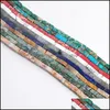 Stone 5X1M Long Cube Shape Marble Pattern Loose Beads Strand Diy Creative Natural Material For Jewelry Making Bracelet Necklace Drop Otxmv