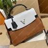 Bolsas femininas de grife Bolsas de couro genuíno de luxo com alça superior LOCKME EVER Bolsas de moda com letras de marca e fivela