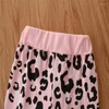 Наборы одежды для девочек малыша устанавливают повседневные леопардовые брюки для брюк для детской моды для детской моды