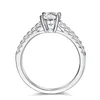 Кластерные кольца Boeycjr 925 Silver Sharp Prongs Овальный вырез 1CT 5 7mm D Цвет Moissanite VVS1 Обручальное обручальное кольцо для женщин