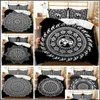 Set di biancheria da letto Set di stampa 3D HD Set personalizzato King Mandala India Boemia Piumino Er Trapunta / Coperta Biancheria da letto Consegna nave di consegna Giardino di casa Testo Ot57E