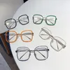 Gafas de sol marcos de aleación cuadrada de gafas transparentes para mujeres yeglas grandes de naranja verde vintage tonos transparentes transparentes