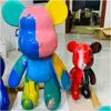 ROVA JOGOS Fluid Urso Conjunto Handmade Diy Graffiti Bearbrick Manual de estátua Parentchild Toys pintando