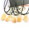 Natural Stone Irregular Citrine Pendant Necklace Healing Yellow Crystal Charms Necklaces For Women Jewelry