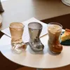 مجموعات شاي القهوة الإبداعية الكريستال بوتس كوب الزجاج مشروب المشروب البارد شخصية الاتجاه الحليب