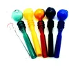 Premium Thick Pyrex Burner Pipe 14cm Colorful Glass Tube Wax Oil Burner Smoking Hand Water Pipes