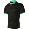 Polos pour hommes chemise 2022 été couleur unie décolleté manchette rayure couture décontracté à manches courtes hommes vêtements