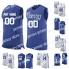 College Basketball Wears Nik1 Stitched Custom 0 Ashton Hagans 1 Booker 1 Nate Sestina 10 Johnny Juzang 11 Dontaie Allen Kentucky Wildcats College Men Women Youth