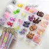 Nail Art Decorations 3D Charms Kawaii Set Cute Bear Candy Resin Acrylic Tips Glitter Rhinestones Decoration In Box200E