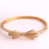 Bangle Trendy Elegant Bowknot Shape Armband Full 1 rad Shining CZ Sweety Jewelry for Women Girl Wedding Bridal Accessory