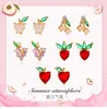 Stud Earrings Gold Color Ear Cuffs Non-Piercing Clips Fashion Cute Crystal Fruit Cherry For Women Fake Cartilage Jewelry