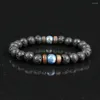 Braccialetti con ciondoli Uomo Armbanden Pietra lavica naturale Borda il braccialetto per le donne Femme Regalo Pulseras Mujer Homme Bijoux Pulsera Hombre