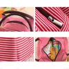 Storage Bags Leisure Portable Lunch Bag Canvas Striped Insulated Cooler Thermal Food Picnic Women Kids QB991178