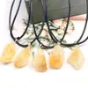 Natural Stone Irregular Citrine Pendant Necklace Healing Yellow Crystal Charms Necklaces For Women Jewelry