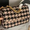 CC Brand Cross Body Pied De Poule Francese Serie 19 Borse trapuntate in tweed Jumbo Tenditore a vite dorato Manico a catena Totes Tracolla Multi Pochette Grande capacità Designe