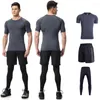 Running Sets Sports Set Mens Basketball Training Suit Exercis Yoga Compression Trackfield Suits Men Elastic Sportswear 3pcs