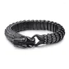 Link Bracelets 316L Titanium Steel Punk Dragon Scale Pattern Domineering Male Style Bracelet Pulseras Men Bangle Vintage Jewelry