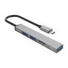 4-i-1 dockningsstation Typ C till USB3.0 HUB 5Gbps 1 USB2.0 2 TF Multifunktion Typ-C för tangentbordet Mouse