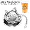 Herbata ze stali nierdzewnej Infuzer Teapot/serce/ptak/żaba/drzewo/gwiazda w kształcie siatki Sitter kawy Dyfuzor przyprawowy z tacą SS1213