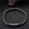 Link Bracelets Classic Style Men Bracelet Simple Stainless Steel Curb Cuban Chain Male Wrist Accessories Hand Jewelry Gifts GS0050