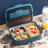 Dinnerware Sets Thermal Lunch Boxes Bento Case With Lid Spoon Tableware Portable Children's School Sealed Storage Container Heatad