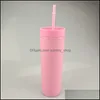 Andere drinkware dubbele laag plastic cup matrubber verf water 16oz rechte st drop levering home tuin keuken eetbar otq8h