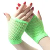 12Pairs /80s 90s Fishnet Mesh Gloves For Women Kids Neon Fingerless Glove voor cosplay kostuums accessoires