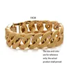 Link Bracelets 18k Dubai Gold Color Bracelet For Women/Girl Man Ethiopia Trendy Fashion Hip Hop Street Jewelry Weddding