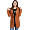 Kvinnors dike rockar Kvinnor Jacka 2022 Autumn Thin Hooded Windbreaker Ladies Causal Zipper Basic Female Loose Coat Plus Size 6xl P523