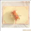Cartões de felicitações Tanabata Dia dos Namorados Carvilhando Cartão Triensional Bênção Bênção Presente Criativo 3d Cherry Colorf Smal Otehr