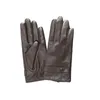 Five Fingers Gloves Sheepskin Leather Gloves Winter Full Finger Touch Screen Black Gloves