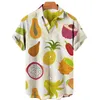 Casual shirts van heren Hawaiiaans shirt heren 2022 One Button zomerstijl 3D -bedrukte korte mouw Top strandpak 5xl