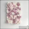 Decorative Flowers Wreaths Artificial Flower Panels 16 X 24 Wall Background Silk Rose For Backdrop Wedding Party Decoration Drop D Otakd