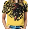 Women's T Shirts Yellow Peril st￶der Black Power Women Zipper Sexig tryckt vintage toppar Full Print T-shirt Lives Matter Matter