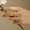 Bagues de cluster CxsJeremy Trendy Croissant français pour femmes Au750 18K Jaune Gold Braid Twisted Chunky Bague Femme Bijoux Cadeaux de fête