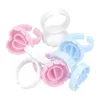 Nagelkonstsatser 100 stycken engångsögonfranslim Ring Extension Blossom Cup Lifting Accessories Container Holder