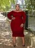 Abiti taglie forti Compleanno per donna 2022 Abito lungo natalizio Abiti curvy Bodycon Midi Goccia all'ingrosso