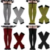 Frauen Socken Mode Gestreifte Lange Sexy Oberschenkel Hohe Strümpfe Und Handschuhe Cosplay Halloween Festival Streifen Set