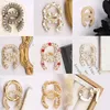 20 stil Marka Tasarımcısı C Çift Harfli Broşlar Kadın Erkek Çiftler Lüks Rhinestone Kristal İnci Broş Takım Laple Pin Metal Moda Takı Aksesuarları