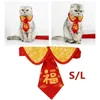 Dog Apparel Adorable Pet Cloak Shawl Bow Tie Costume Adjustable Chinese Tang Suit Party Accessories