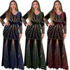 Casual Dresses Spring Autumn Women Bazin African Ethnic Print Rhinestone Dress For Dashiki Velvet Fashion India Party Nigeria