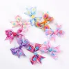 Hårtillbehör Småbarn Baby Girls Tie Dye Prints Clip Bowknot Hairpin Headwear Christmas Gifts For Kids Age 10